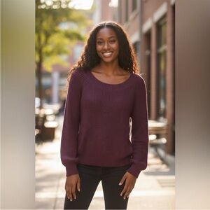 JustFab Plum Crew Neck Sweater
